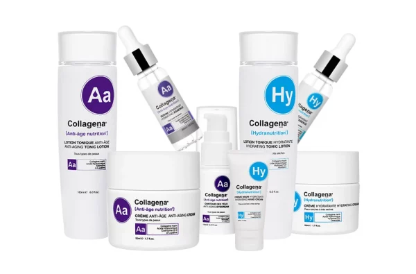 Lumiprod, composition photographique autour de la gamme de soins "anti-âge" et "hydranutrition" de Collagena.