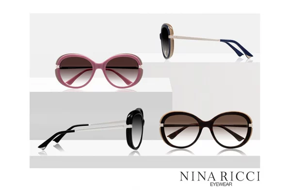 Lumiprod, photographie publicitaire avec mise en scène de quatre paires de lunettes de luxe.